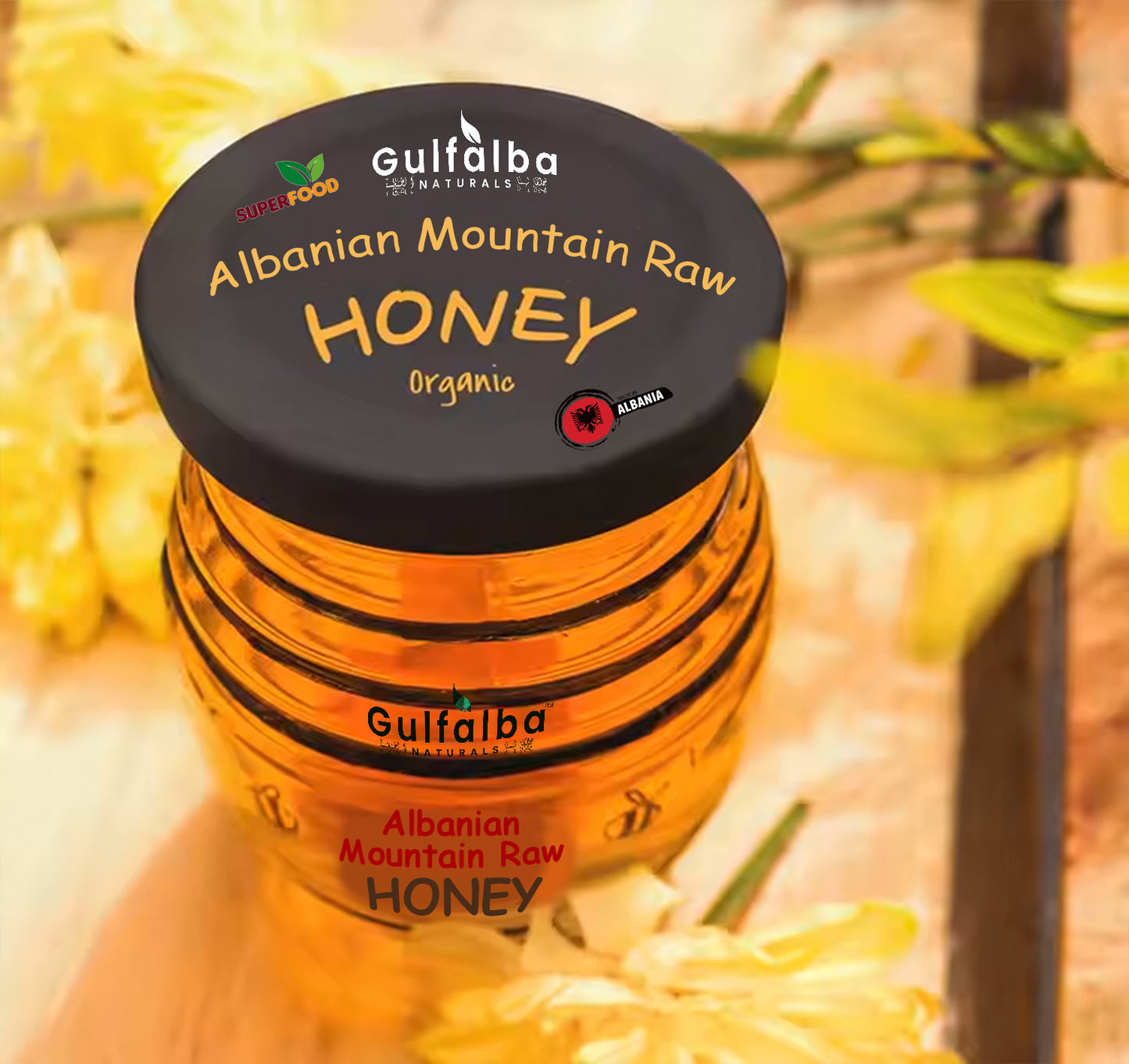 Albanian Mountain Raw Honey Superior (350ml)
