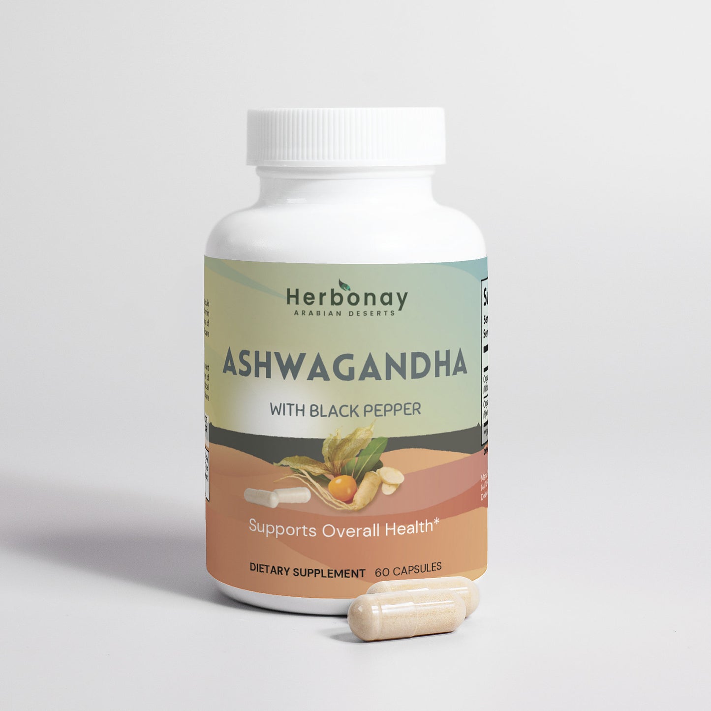 Herbonay Ashwagandha with Black Pepper (60 Capsules)