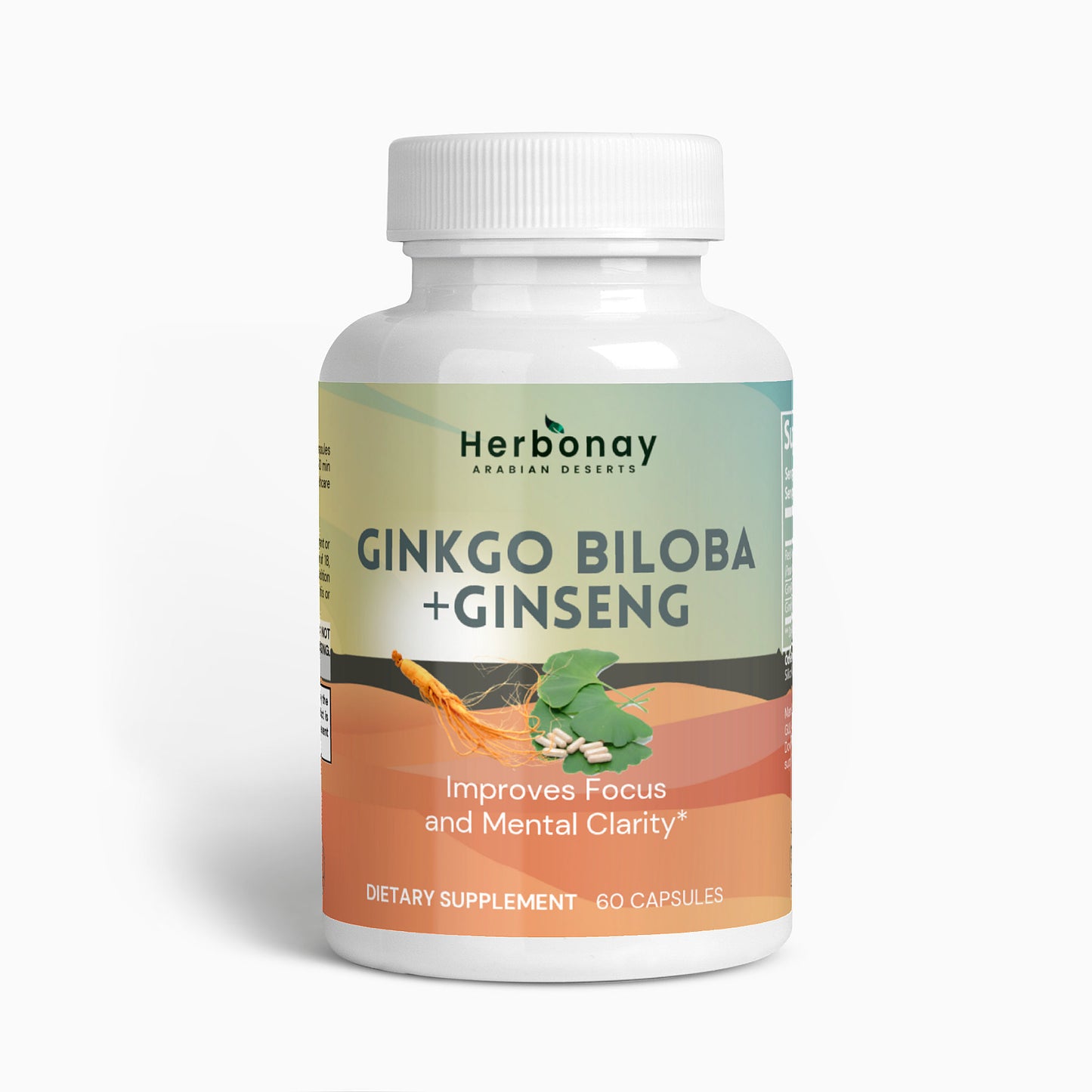 Herbonay Ginkgo Biloba + Ginseng (60 Veg Capsules)