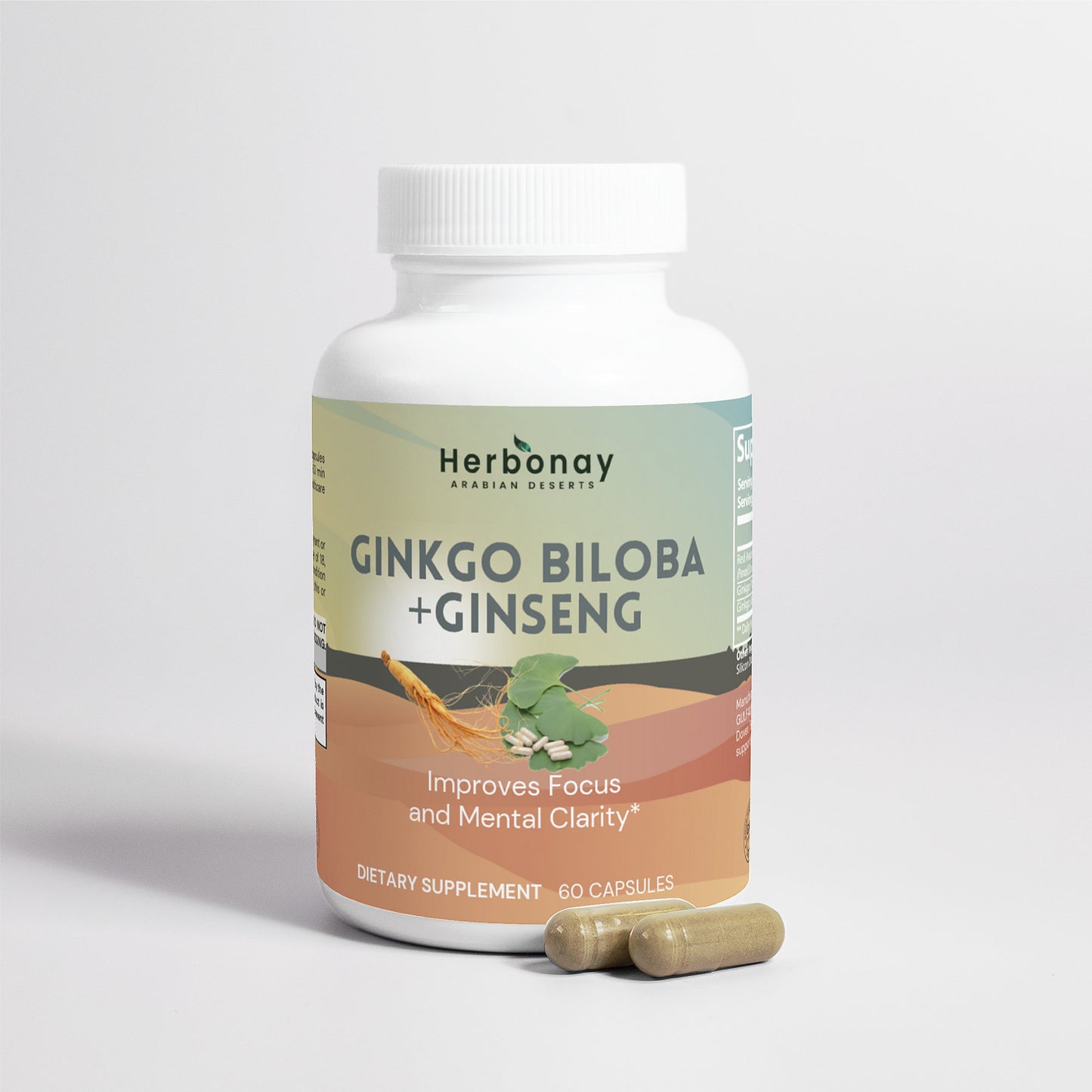 Herbonay Ginkgo Biloba + Ginseng (60 Veg Capsules)