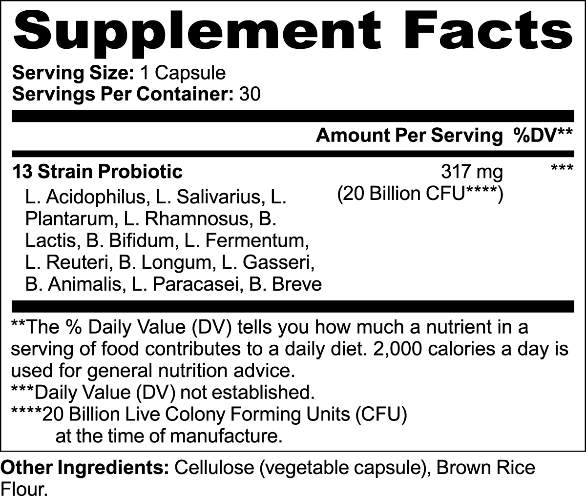 Probiotic 20 Billion (30 Capsules)