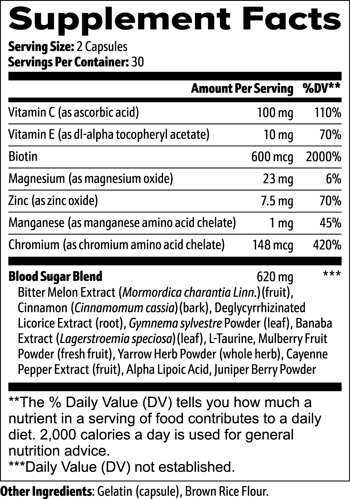 Herbonay Normal Blood Sugar Support (60 Capsules)