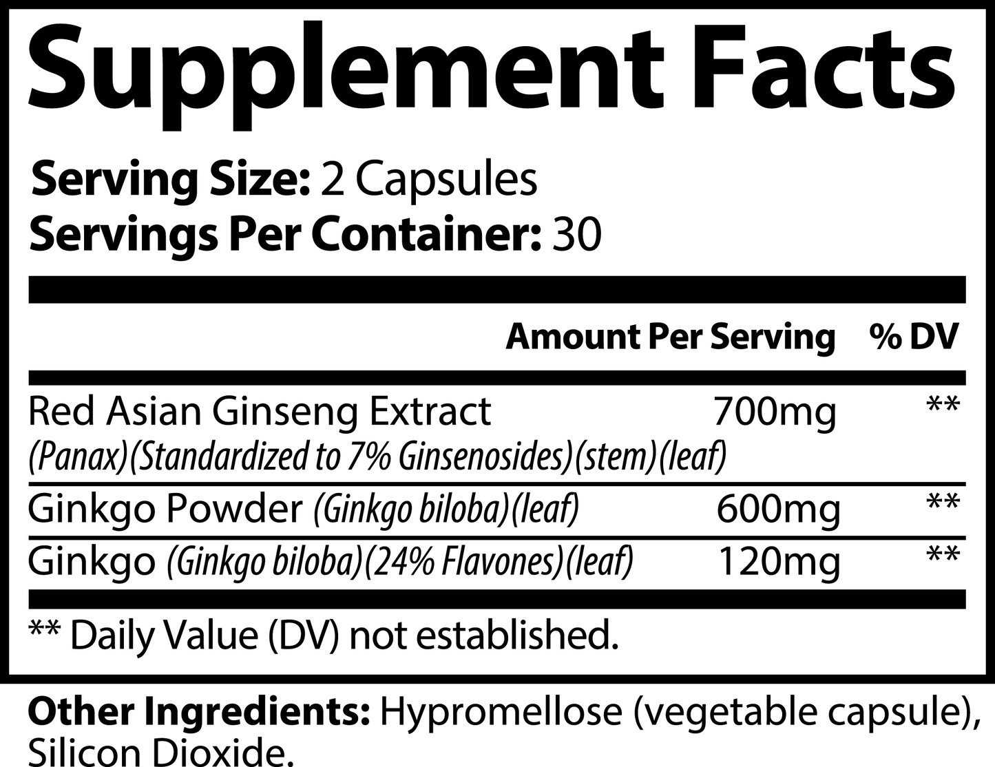 Herbonay Ginkgo Biloba + Ginseng (60 Veg Capsules)