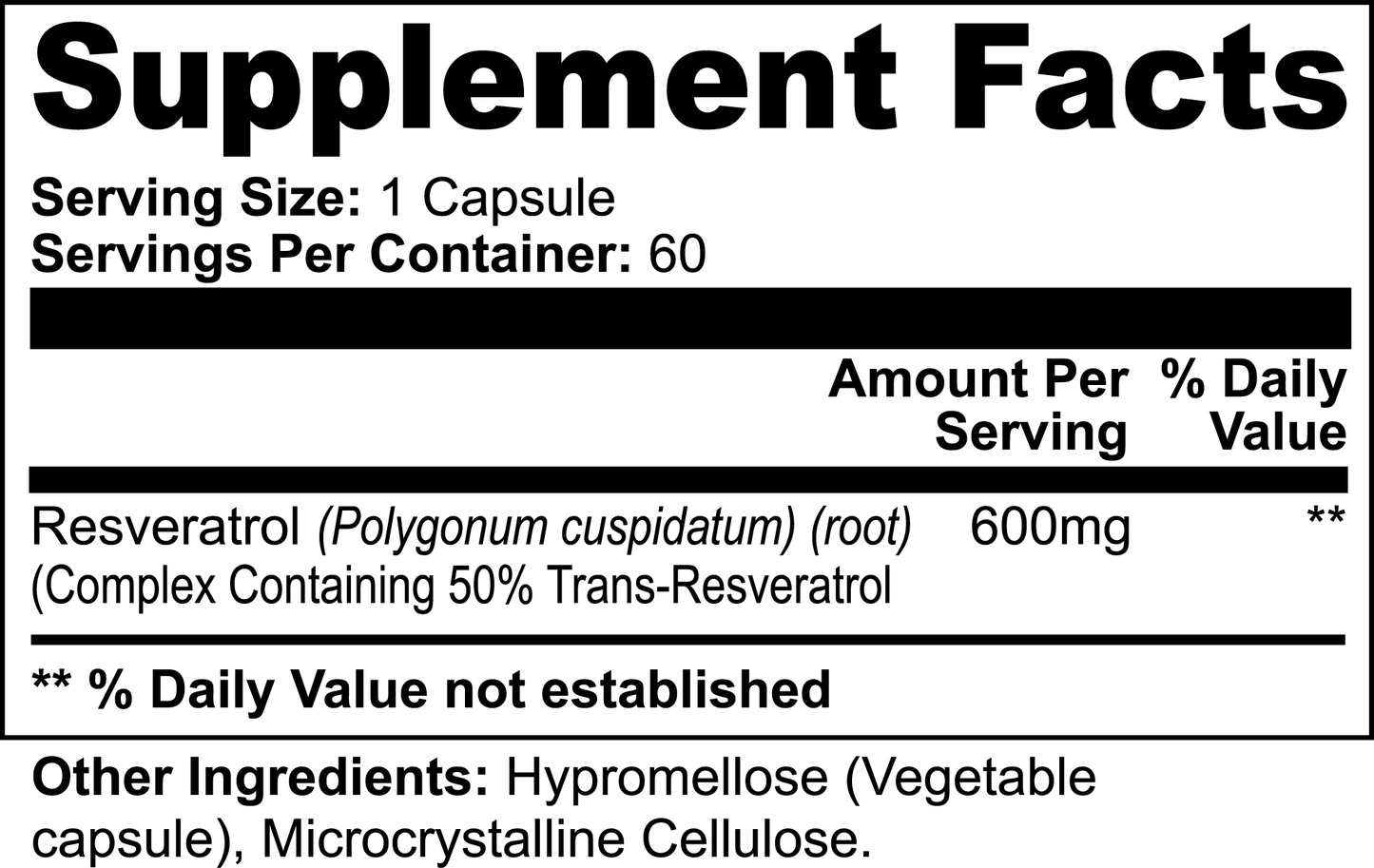 Herbonay Resveratrol 50% 600mg (60 Capsules)