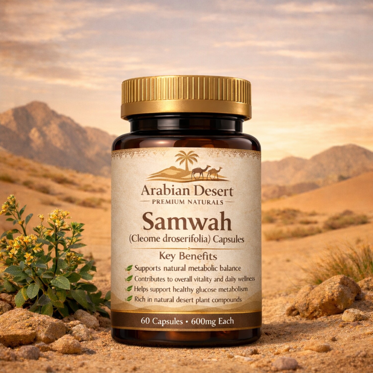 Samwah (Cleome droserifolia) Capsules (60 Capsules - 600mg)