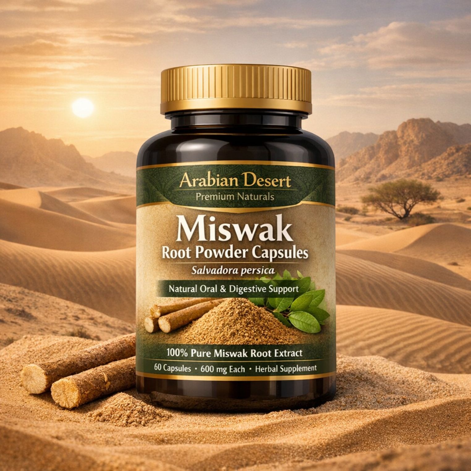 Miswak Root Powder Capsules (60 Capsules)