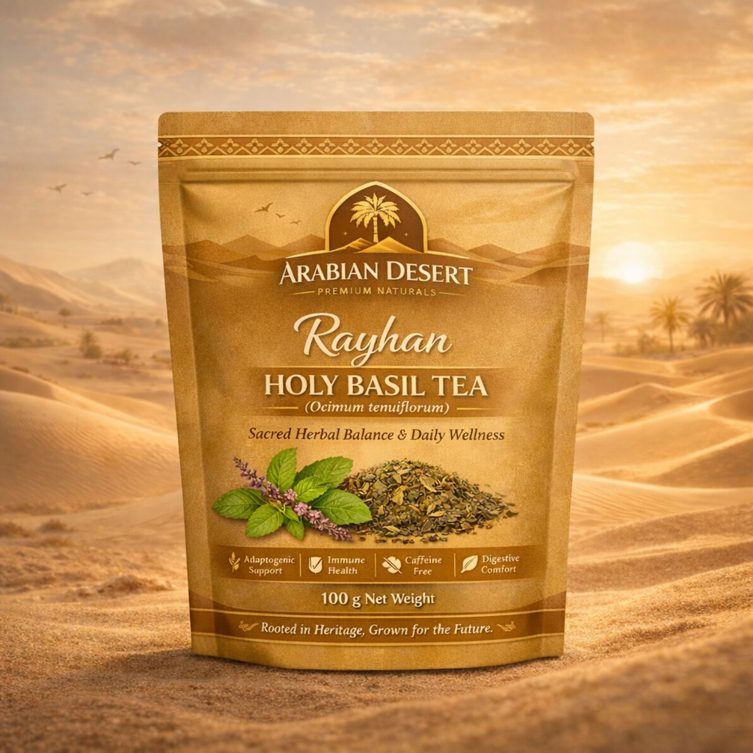 Rayhan Holy Basil Tea (Ocimum tenuiflorum) – 100 g